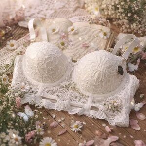 Body Frosting White Floral Lace Longline Bra 40C Removable Straps